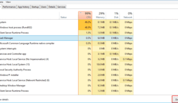 حل مشكلة ارتفاع استهلاك CPU بشدة على Windows 10 1