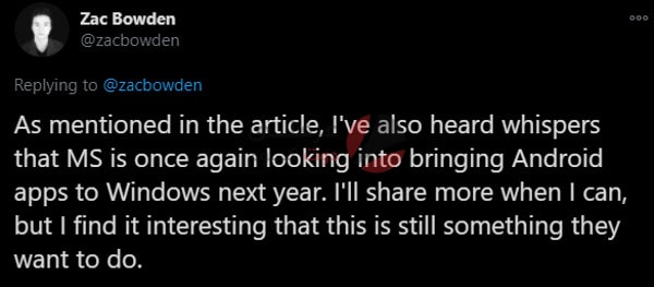 تقارير مايكروسوفت تنوي دعم تطبيقات اندرويد على ويندوز في 2021 1
