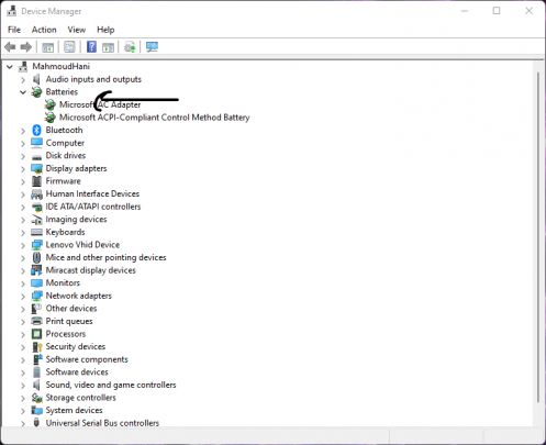 حلول مشكلة اختفاء البطارية على ويندوز 11 5